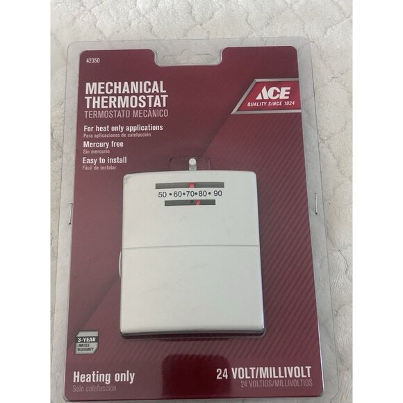 Mechanical Thermostat ACE 42350 Heating Only 24 Volt Furnace New in Box - Picture 1 of 3
